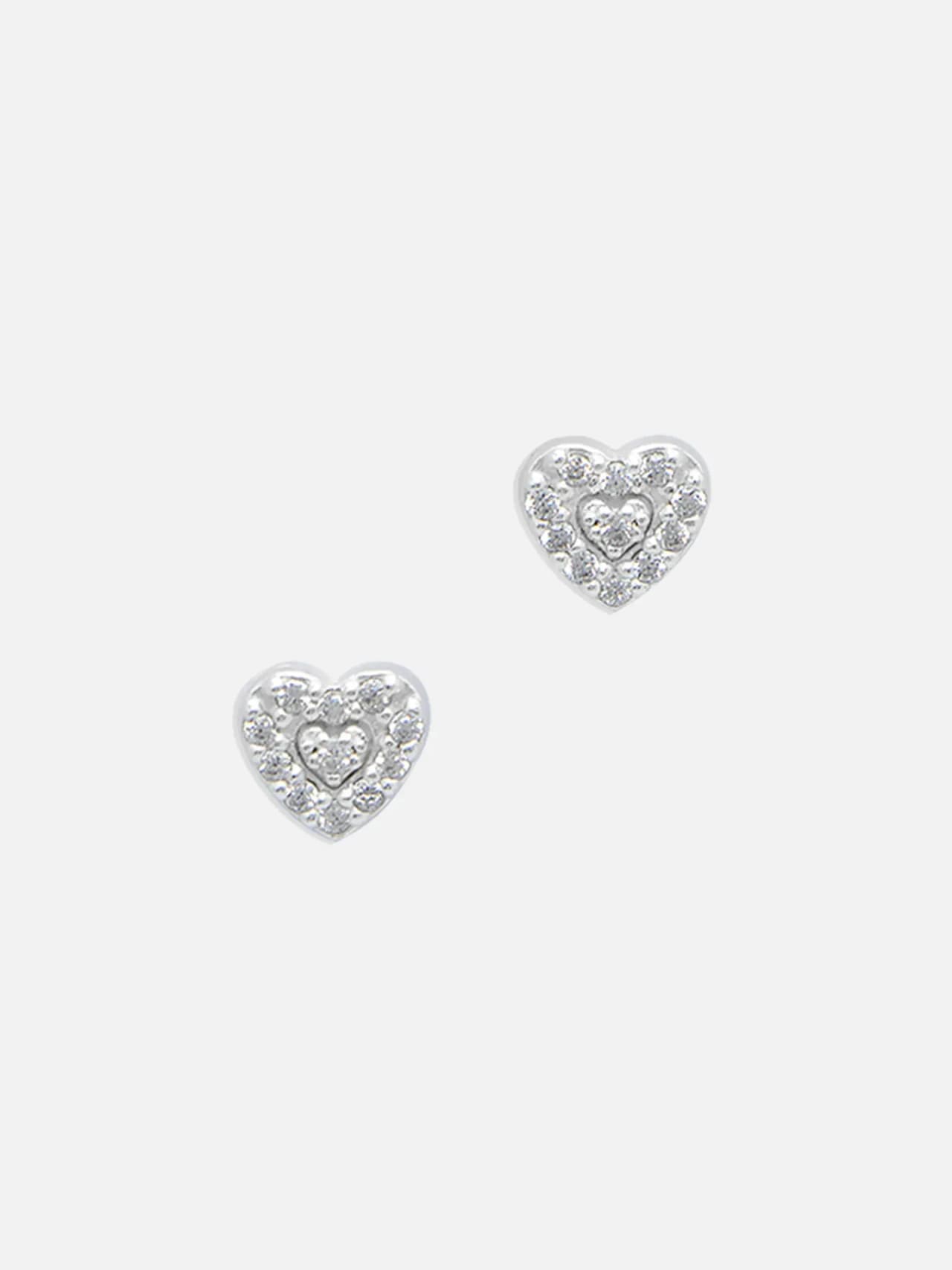 Heart Örhängen i Äkta Silver med Kubisk Zirconia