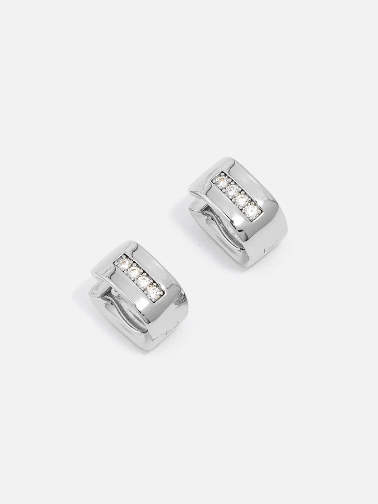 Hoop Örhängen med Cubic Zirconia och Platinaplätering