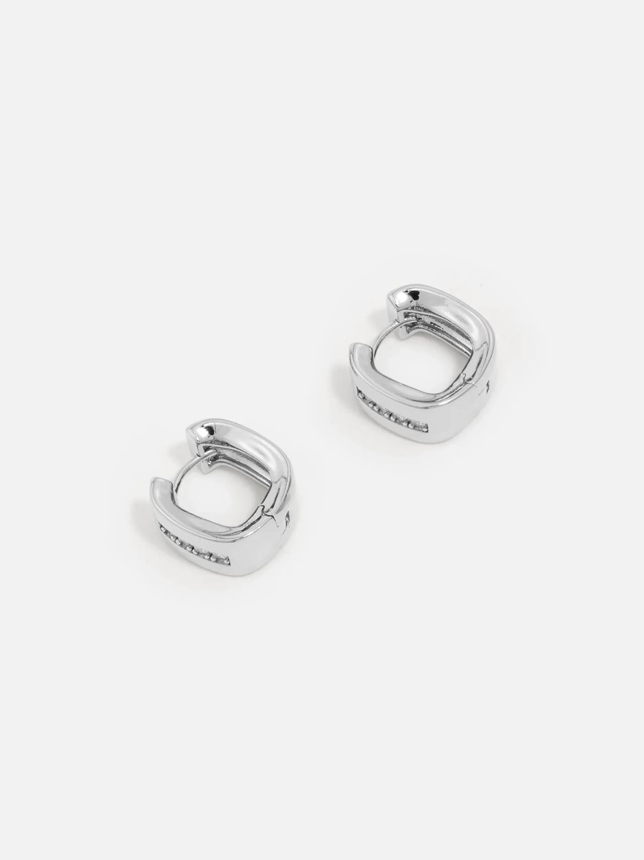 Hoop Örhängen med Cubic Zirconia och Platinaplätering