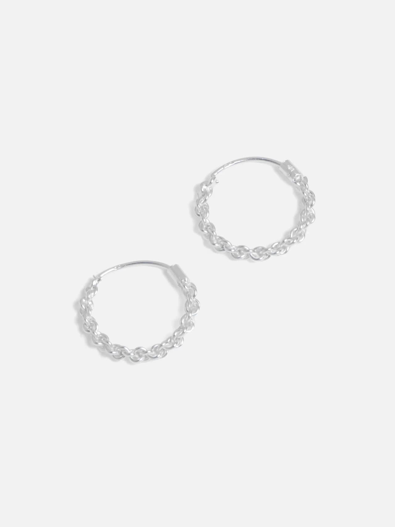 Lunar Gleam Hoop Örhängen i Äkta Silver