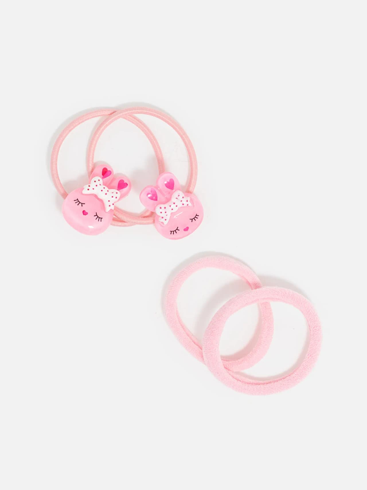 Mjuka Rosa Hårsnoddar Set För Barn 4-Pack