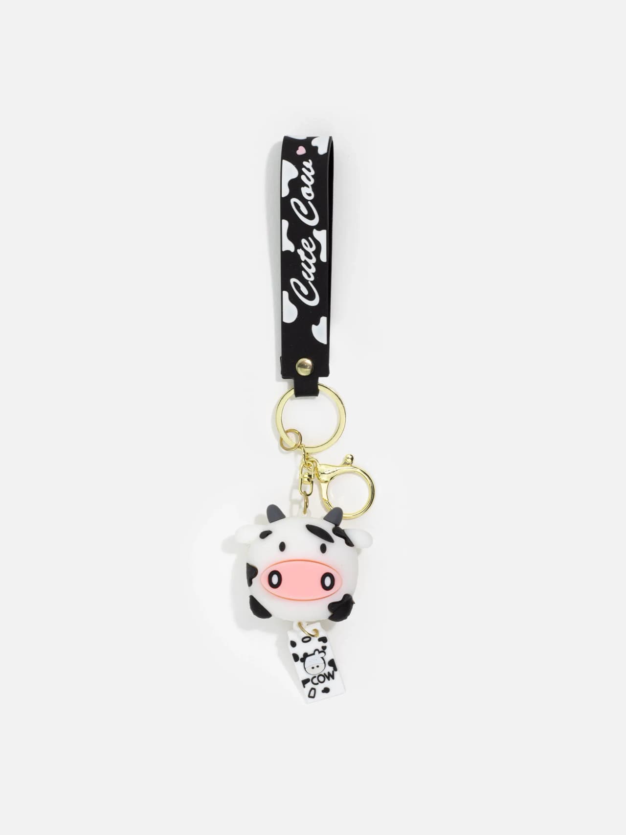 Cutie Cow Nyckelring – Ko‑berlock med Rem