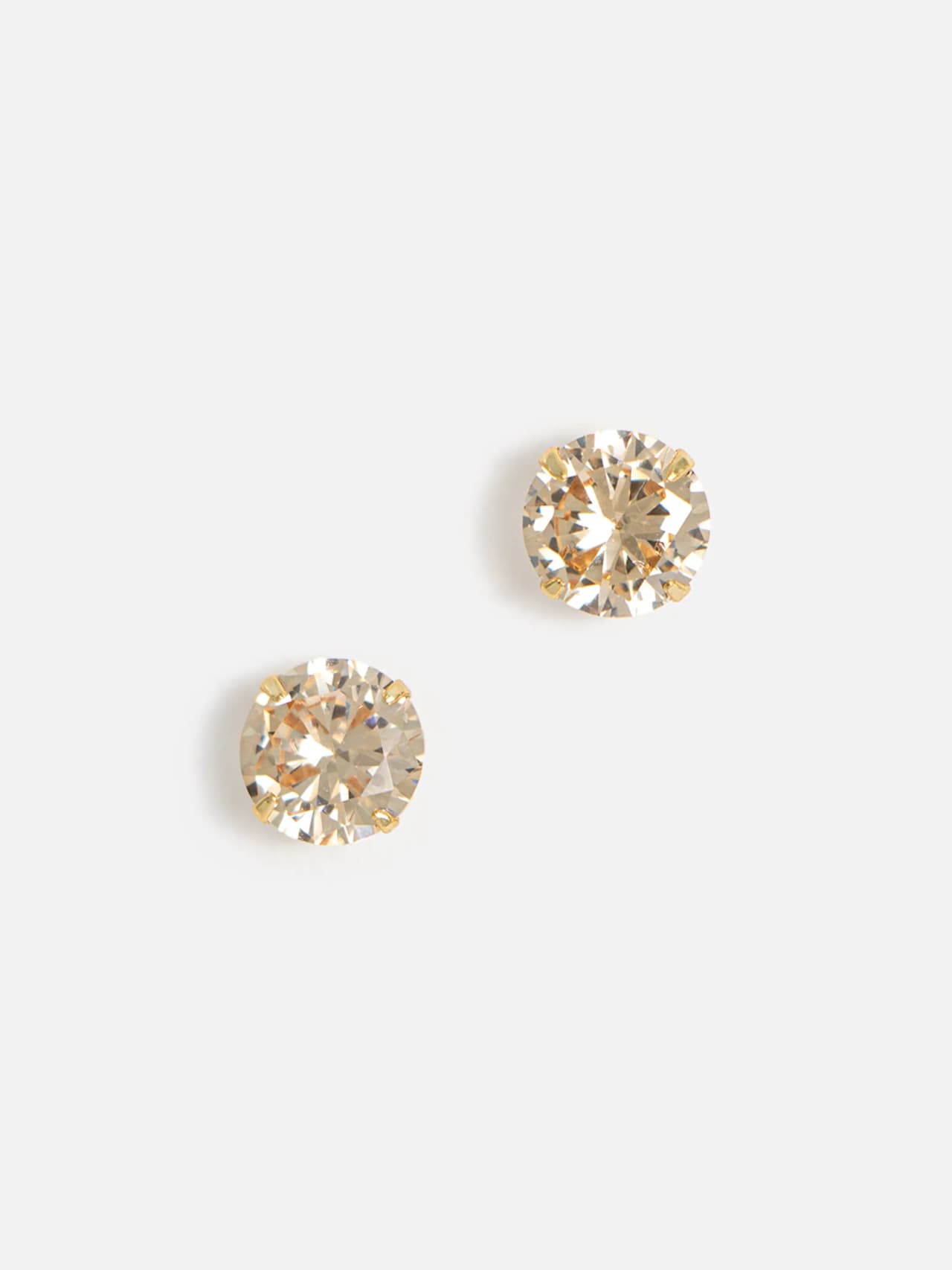 Guldpläterade stud-örhängen med kubisk zirkonia 8 mm – par