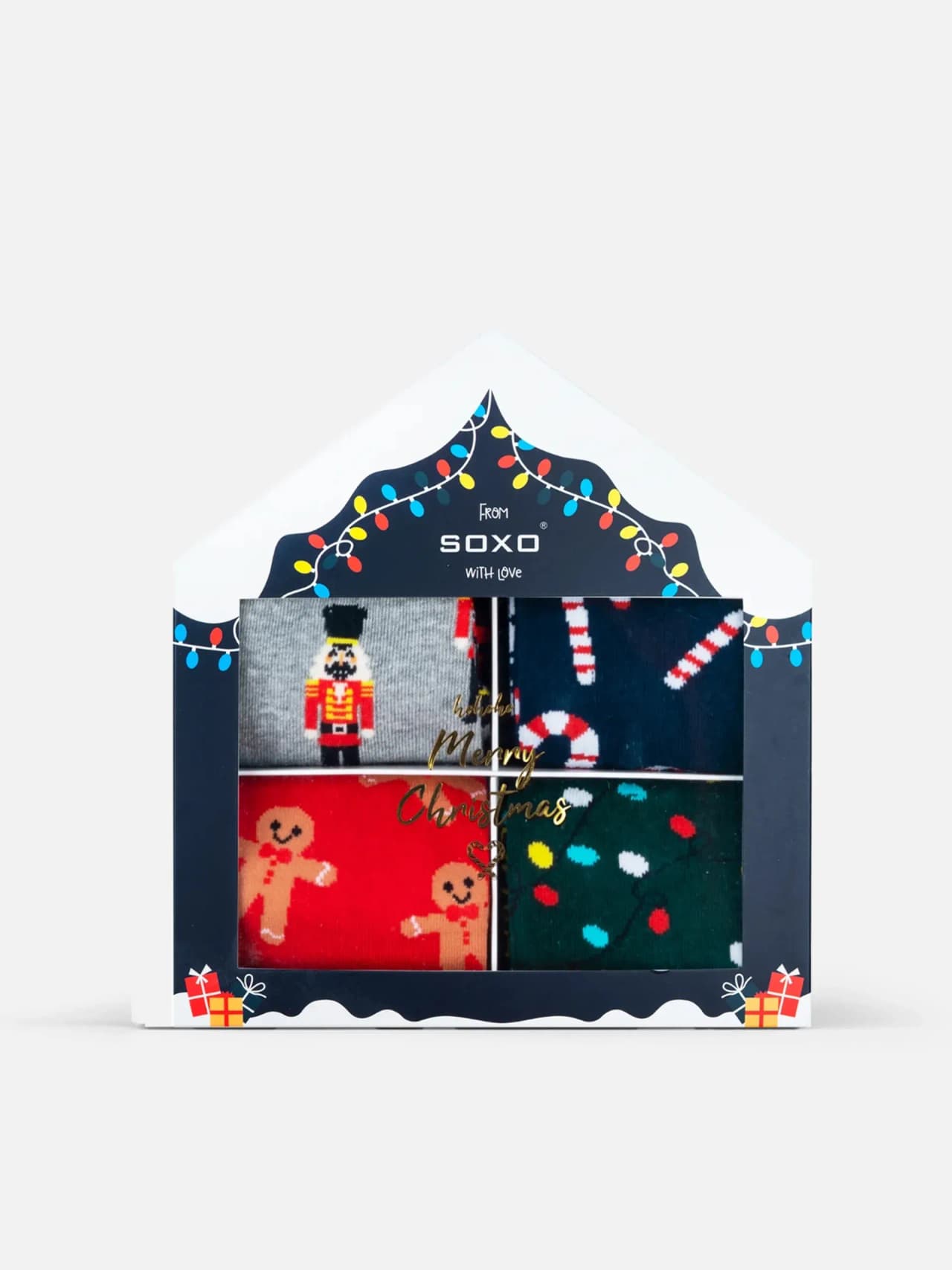 Pepparkaksdröm & Polkastång – Julstrumpor Herr 4-pack Gåvoset