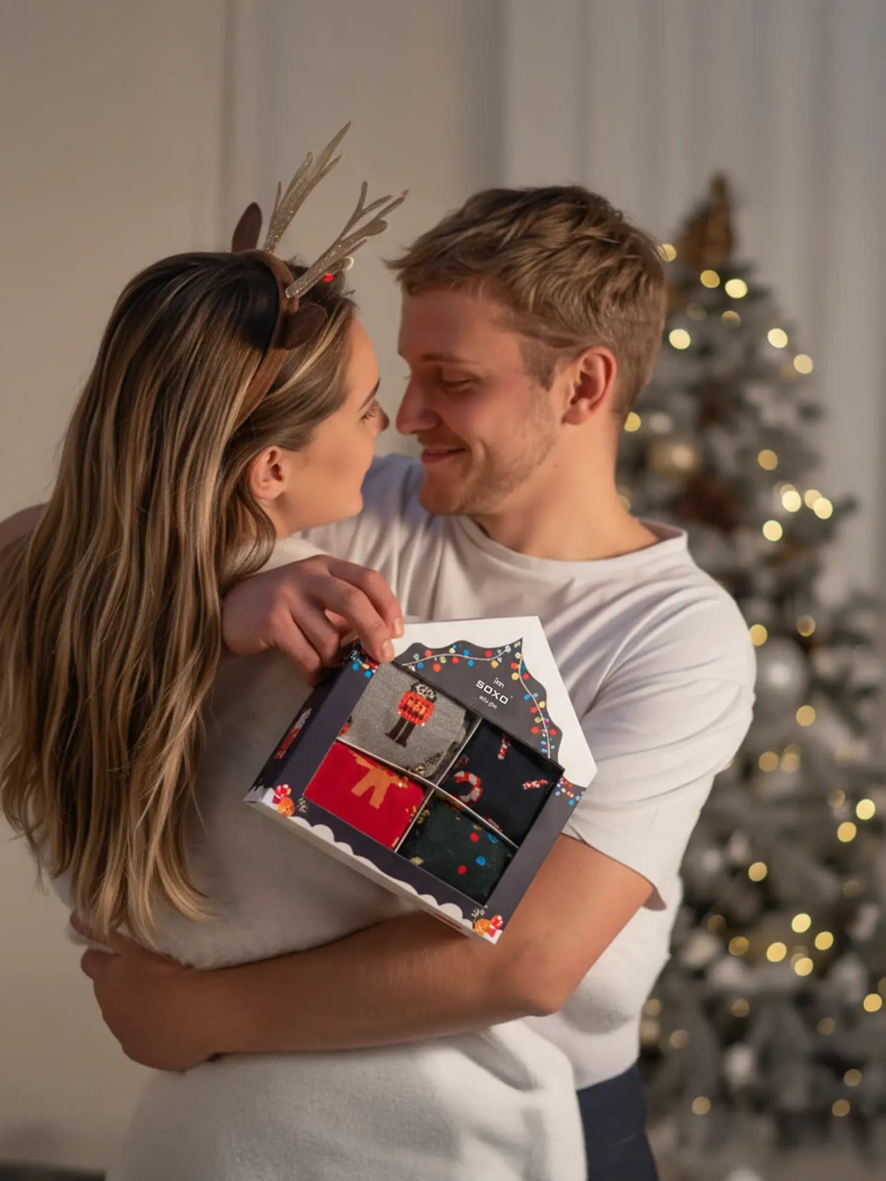 Pepparkaksdröm & Polkastång – Julstrumpor Herr 4-pack Gåvoset