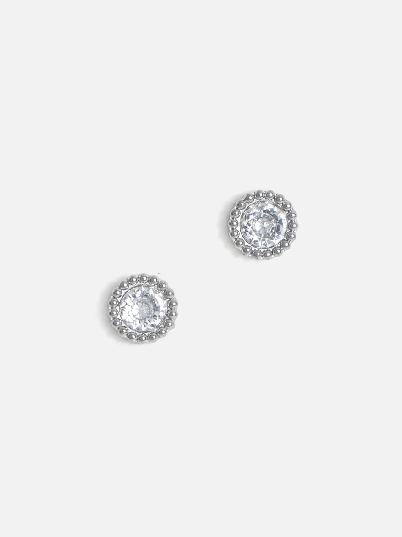 Piercingstil Stålörhängen med Rund Cubic Zirconia