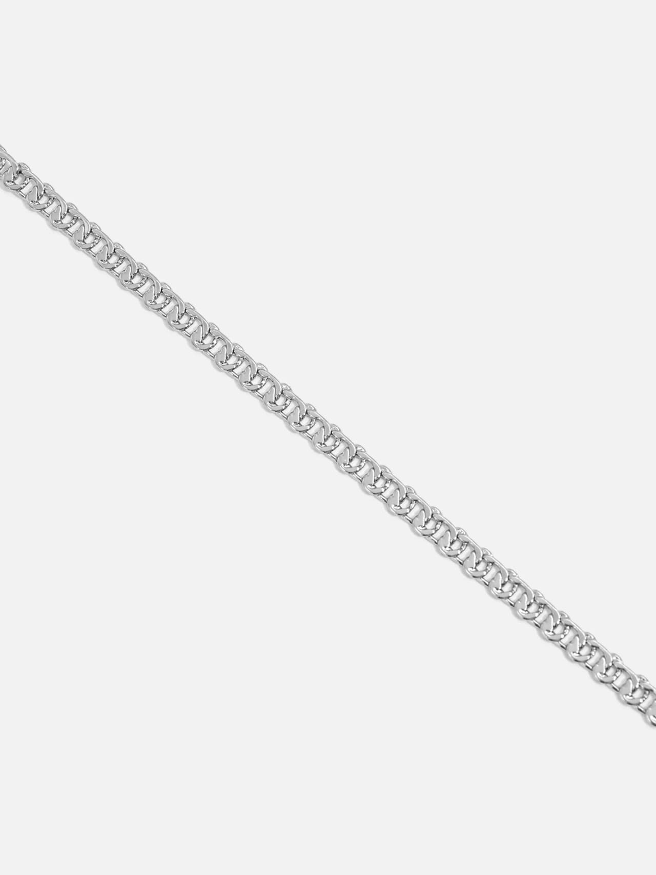 Platt pansarlänk kedja detalj platinabelagd armband dam hummerlås – Le Lika