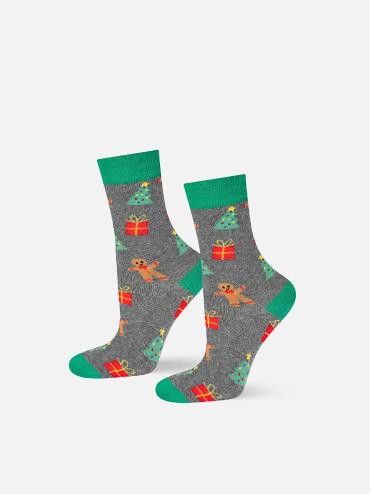 Roliga Strumpor Julmys – Dam 4-pack med Pepparkaka & Julgran