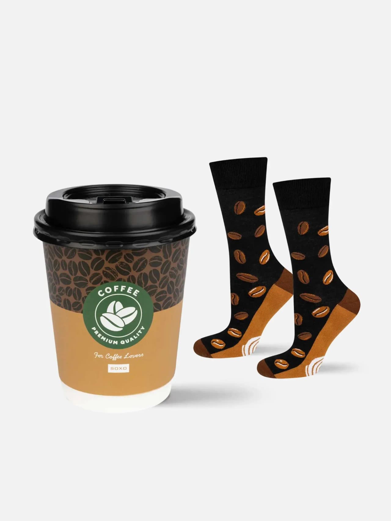 Roliga Strumpor med Kaffemotiv i Kaffekoppspresent