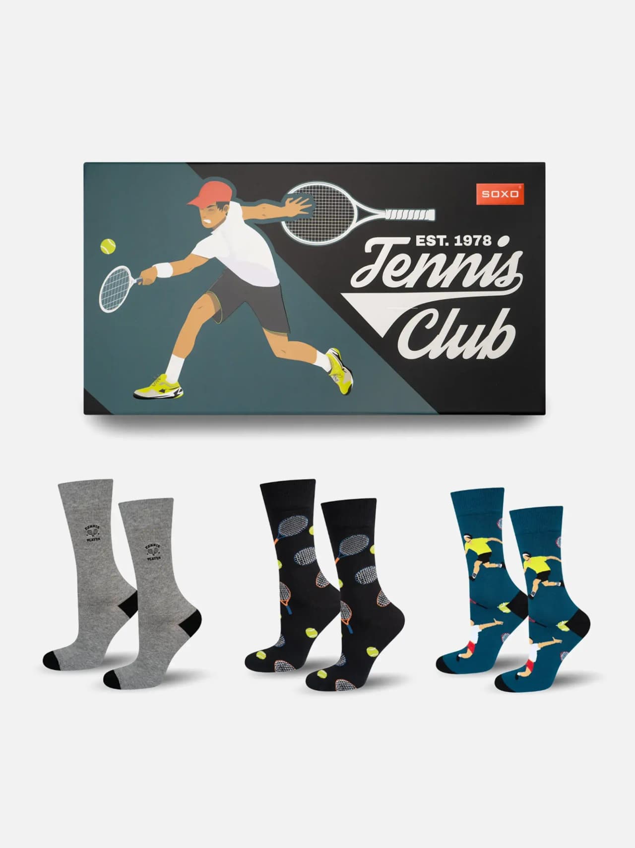 Roliga Tennisstrumpor i Presentbox – 3 Par för Sport & Fritid