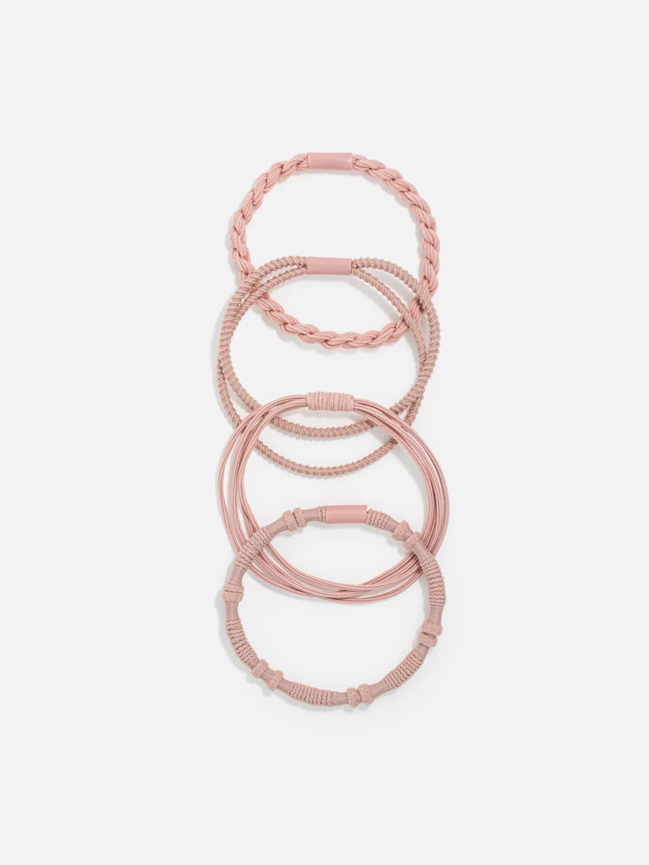Rosa Hårsnoddar Mixade Former 4-pack
