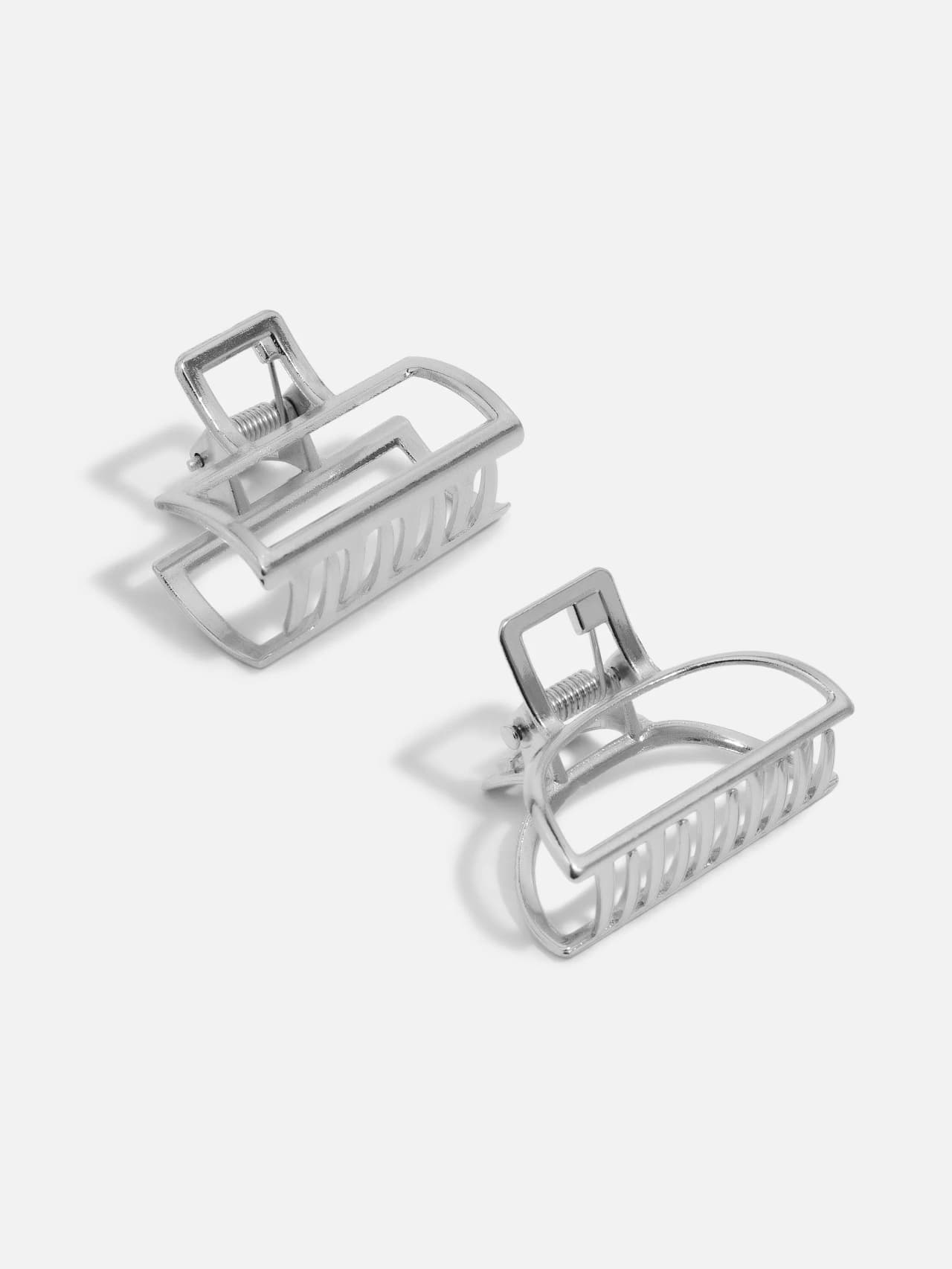 Silverfärgade hårklämmor i metall i 2‑pack