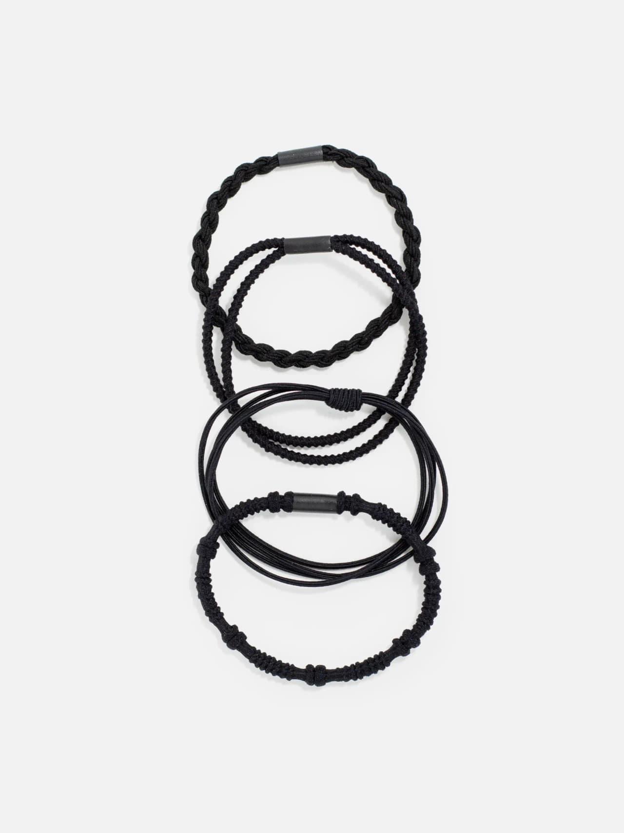 Svarta Hårsnoddar Mixade Former 4-pack