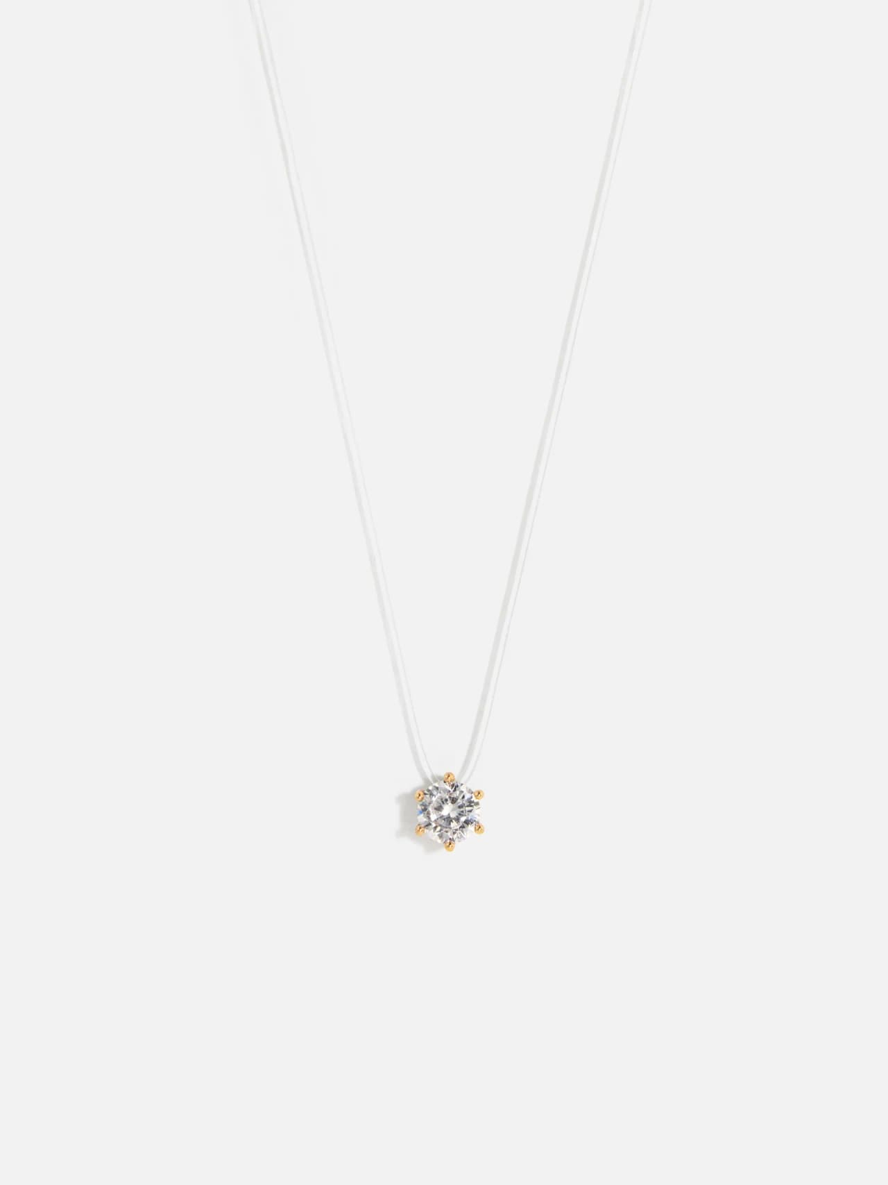 Transparent 18K Guldpläterat Halsband Fin Kubisk Zirkonia