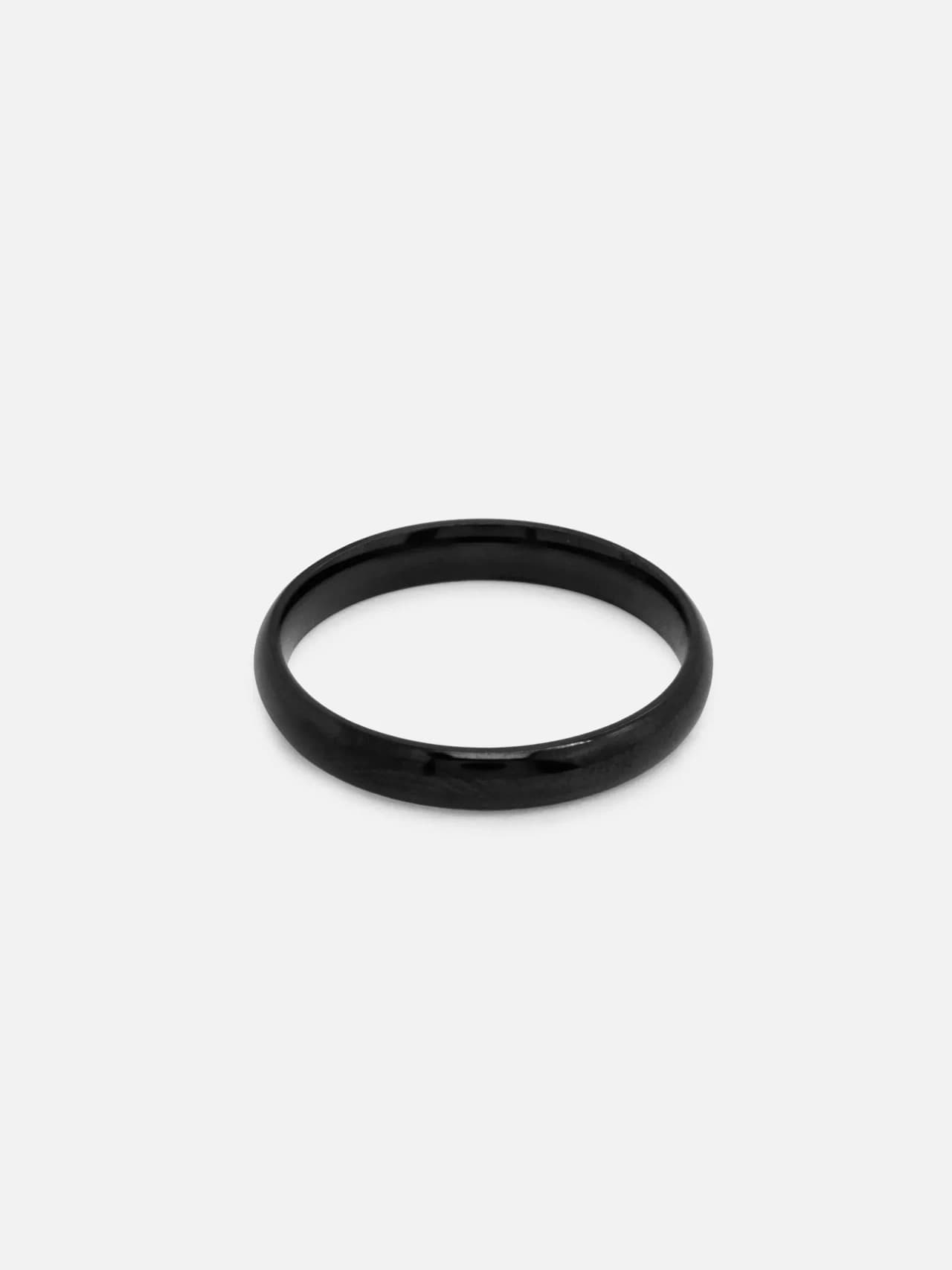 Tunn Svart Stål Ring