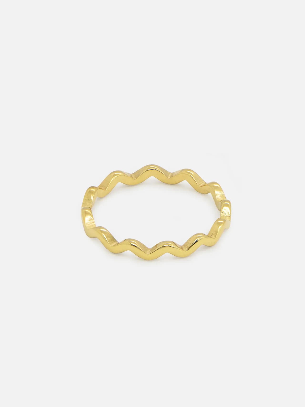 Våg Ring Guldpläterat Stål