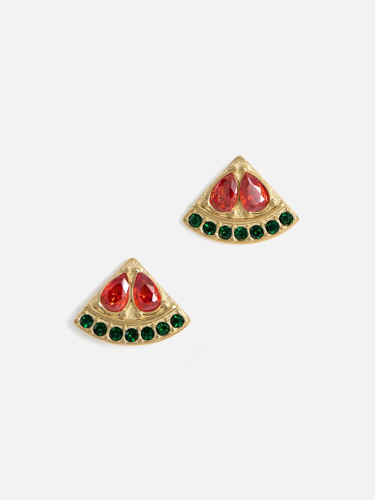 Vattenmelon Piercingstil Örhängen i 18K Guldpläterat Stål