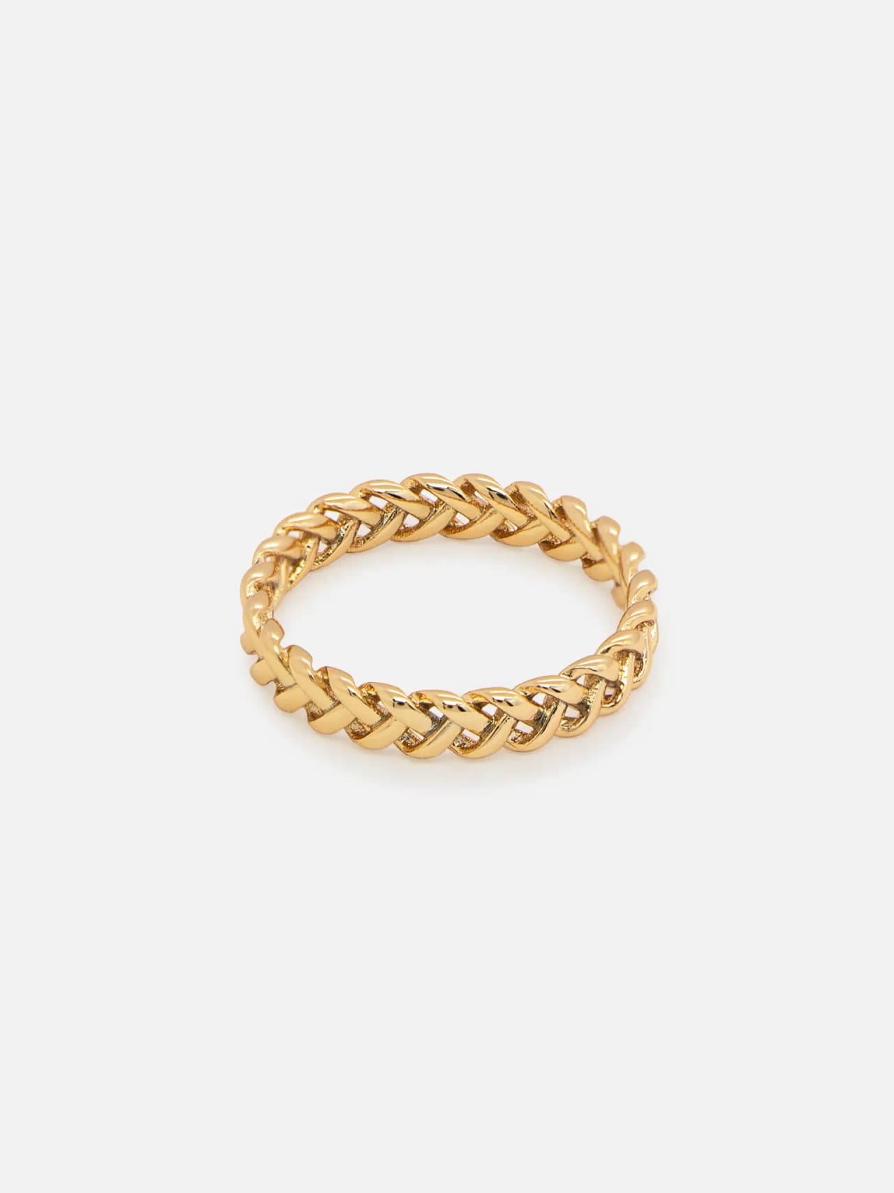 Vävd 18K Guldpläterat Stål Ring