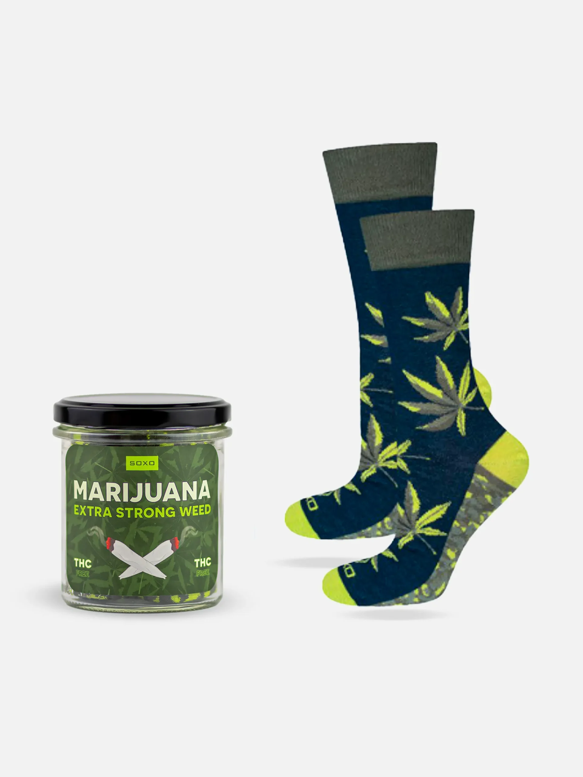 Roliga marijuana strumpor i högkvalitativt material.