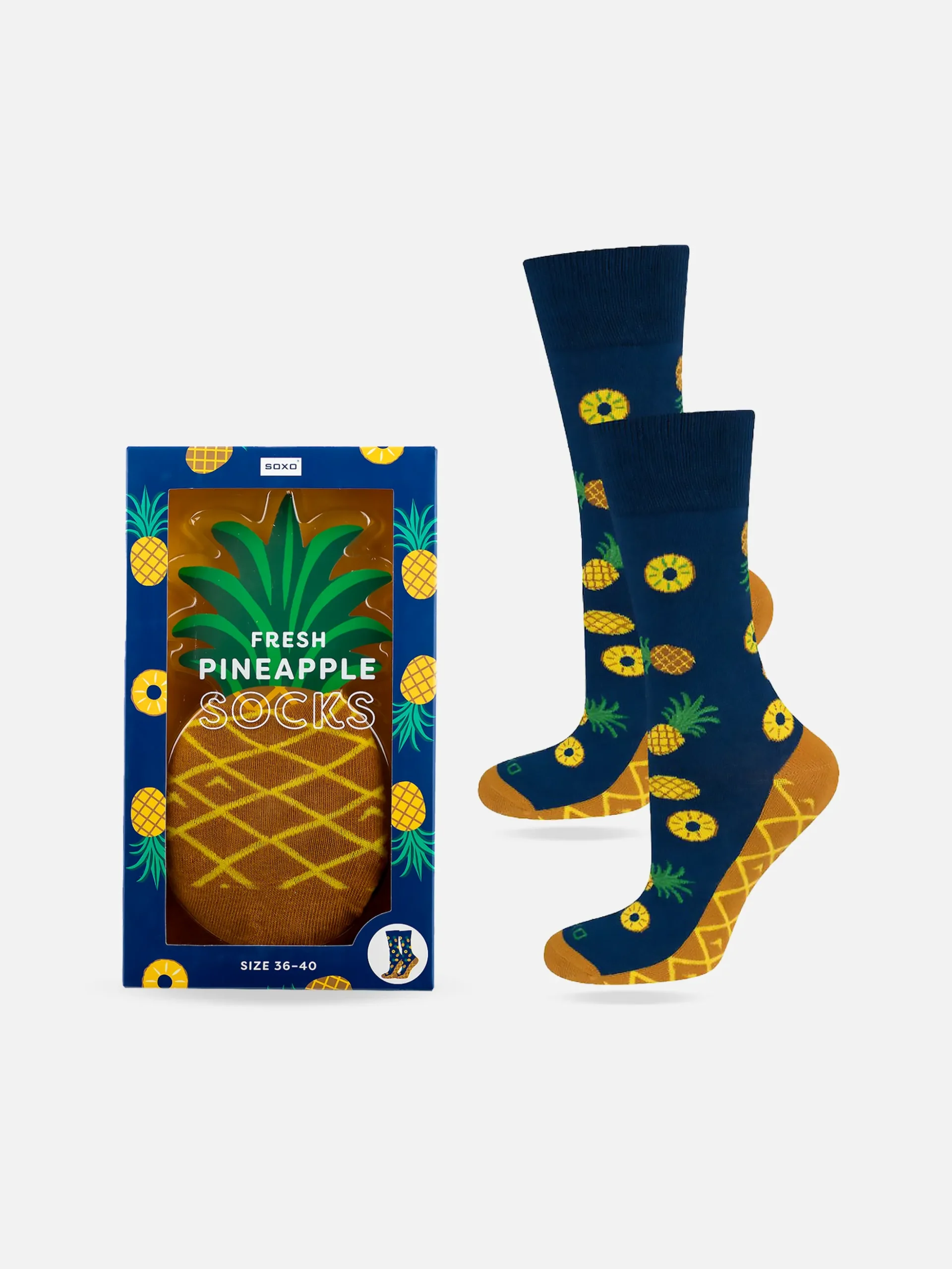 Roliga Dam & Herr Strumpor i Ananas Form - 1 Par