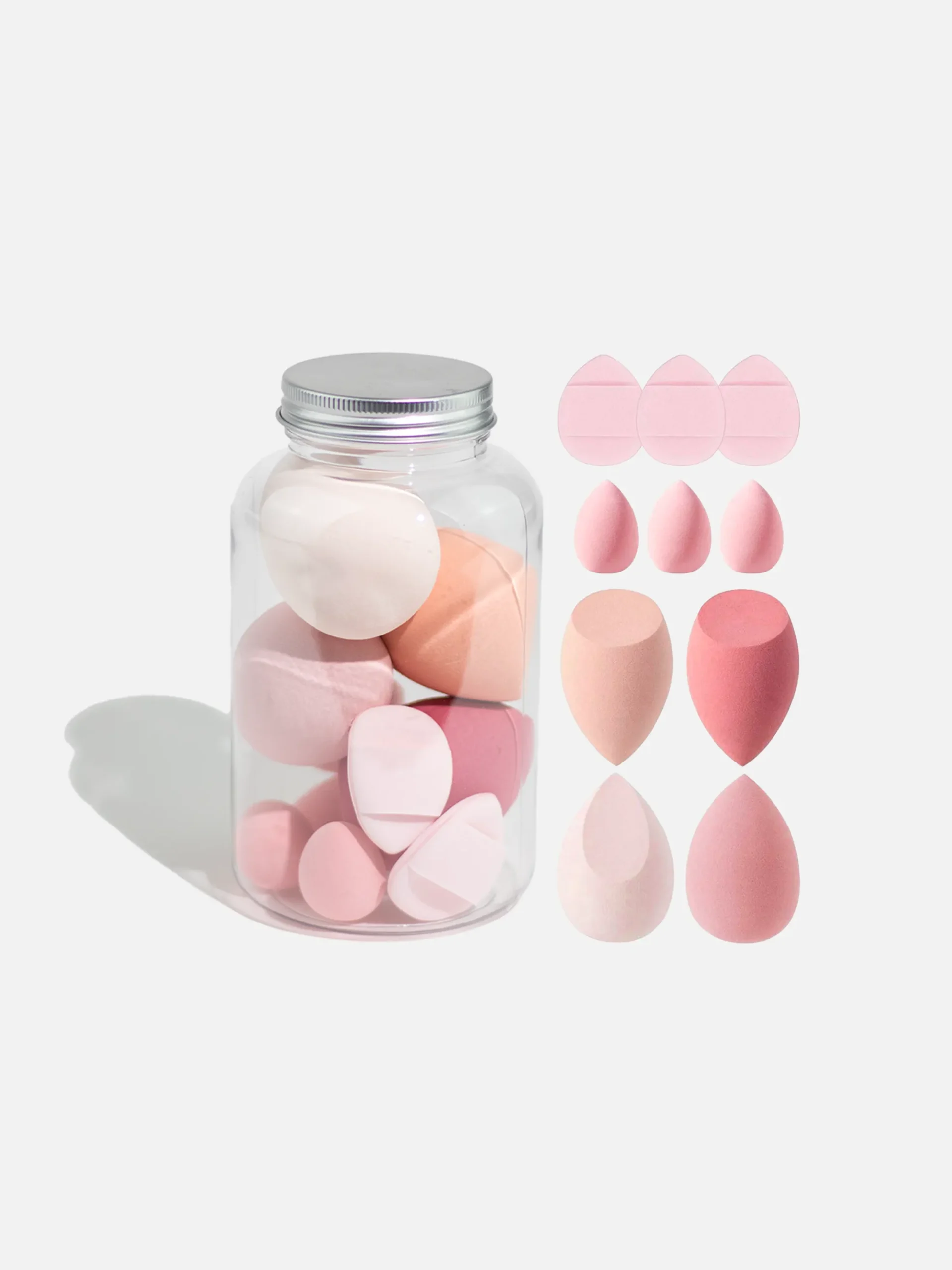 Sminksvamp Set - Makeup Sponge - 10 st i praktisk behållare.