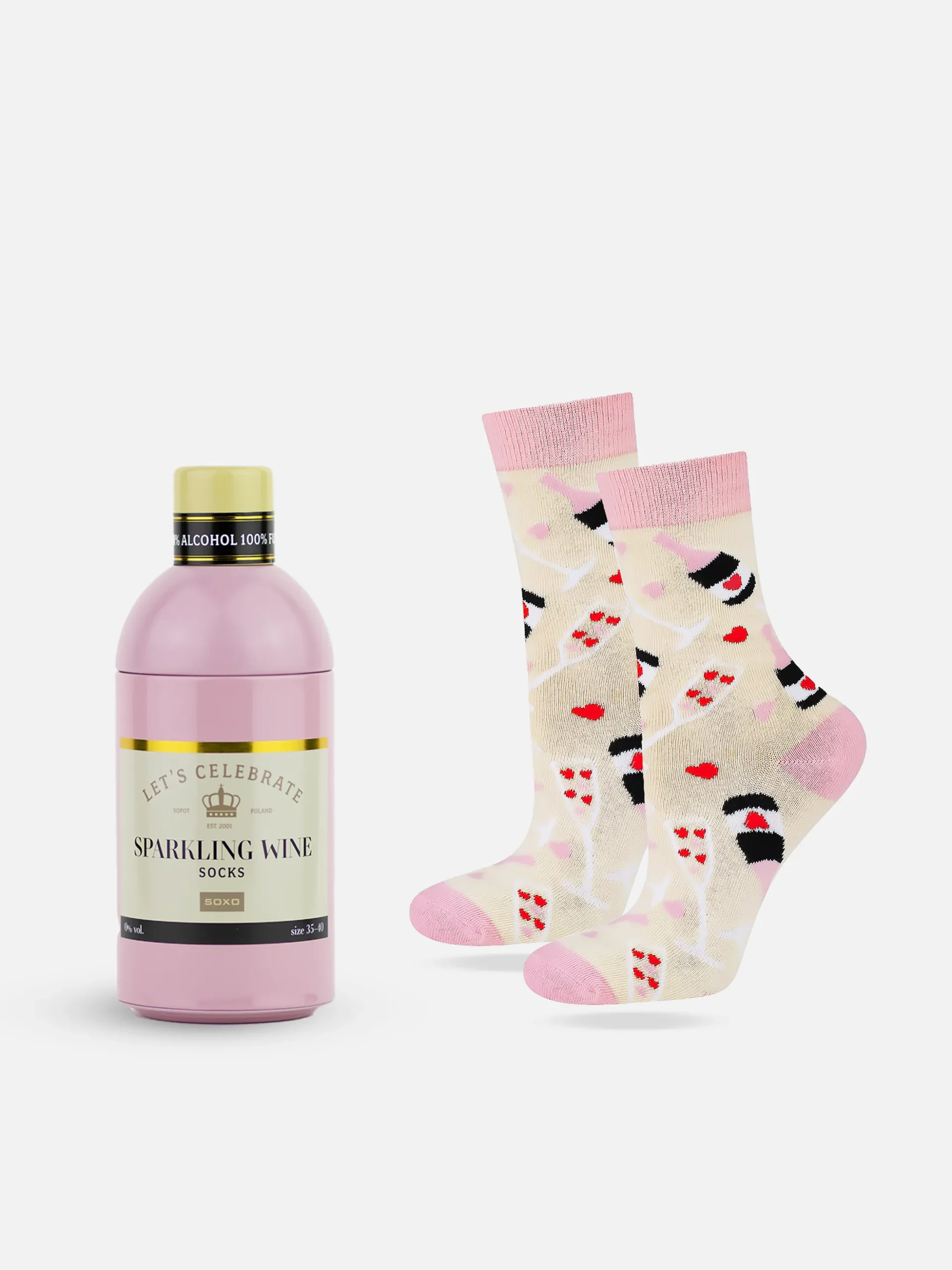 Roliga champagne strumpor