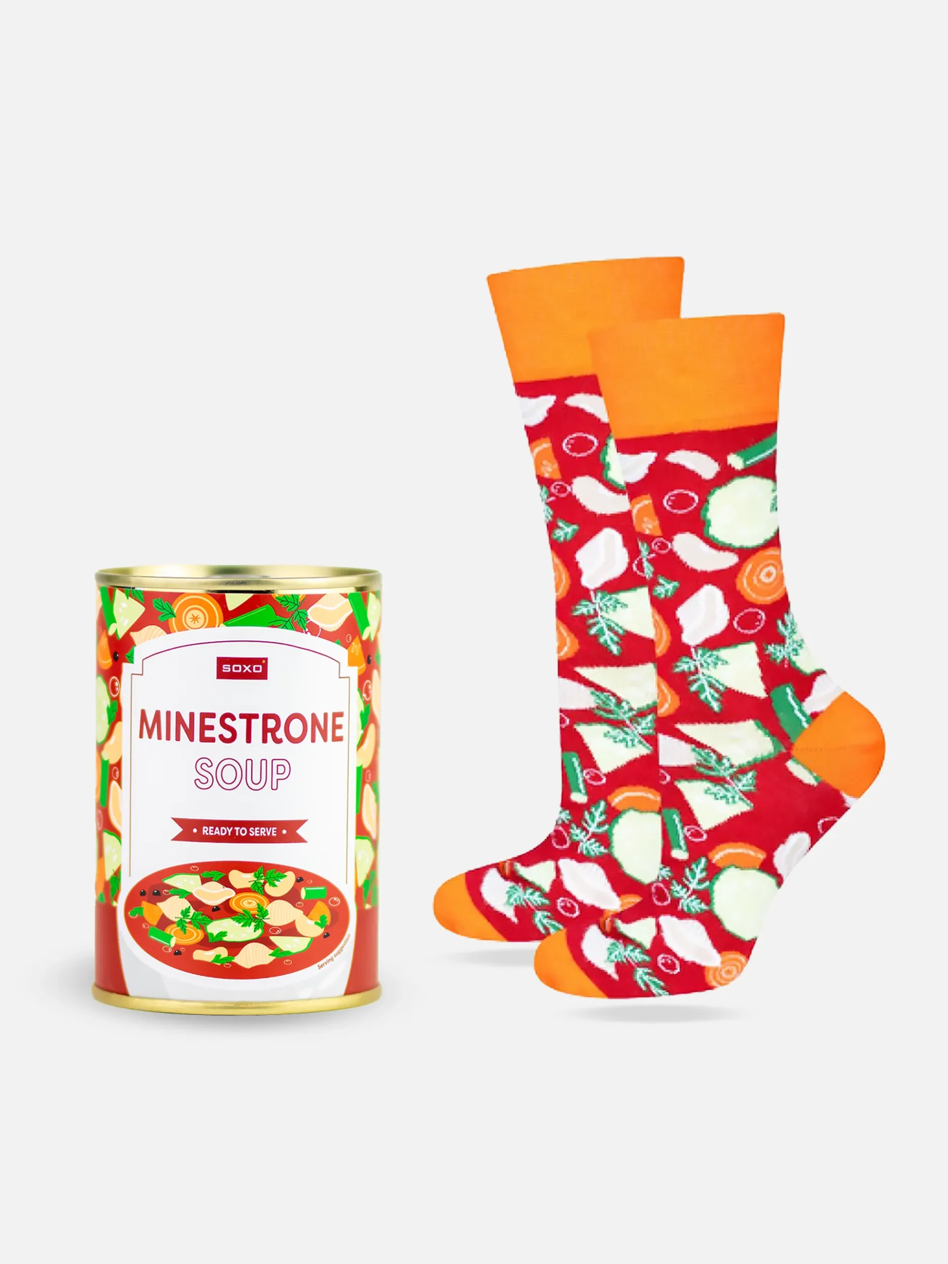 Färgglada minestronesoppsstrumpor med en smakfull touch av hög kvalitet.
