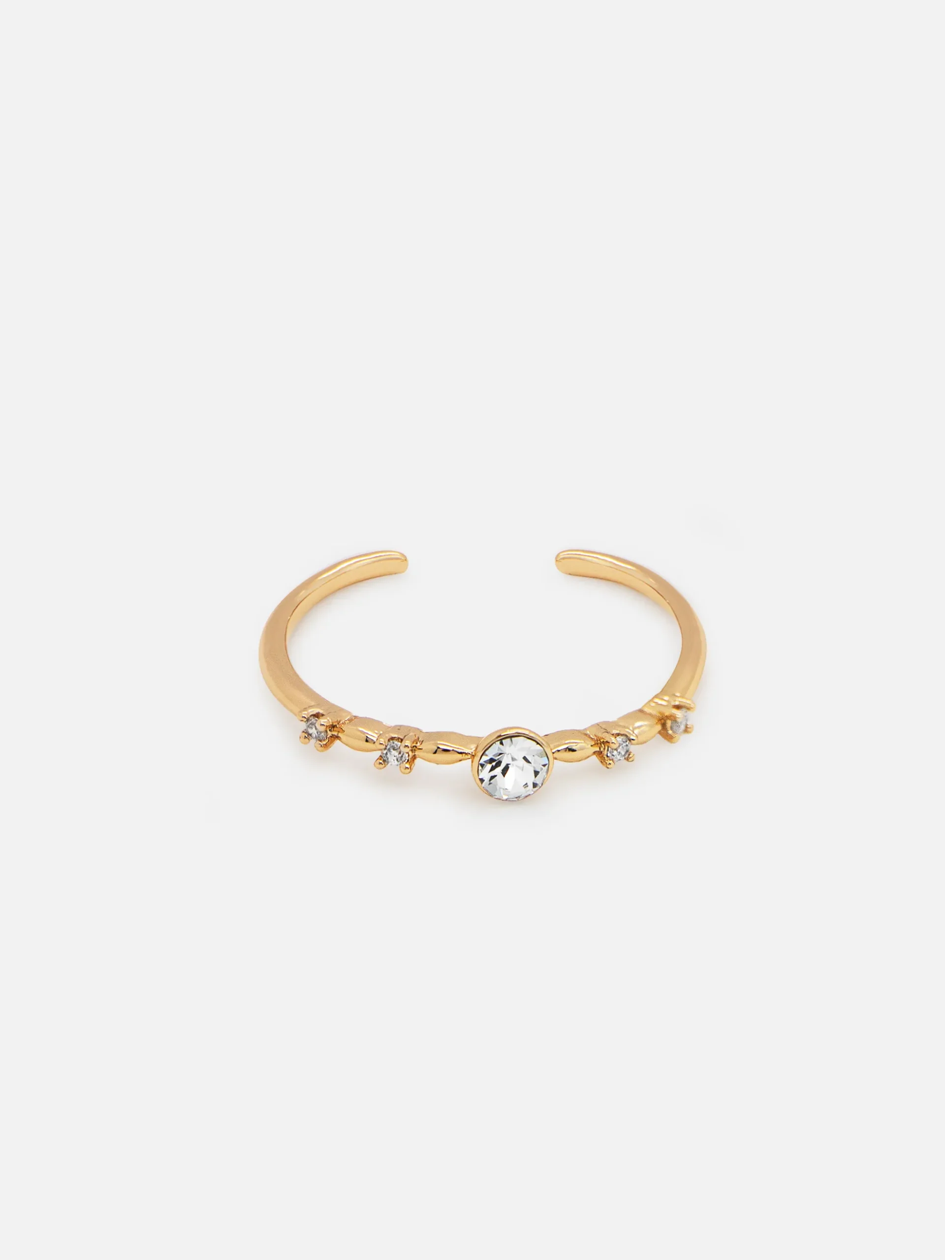 18K Guldpläterad Ring med Kristall – Elegant dam smycke med glittrande kristall