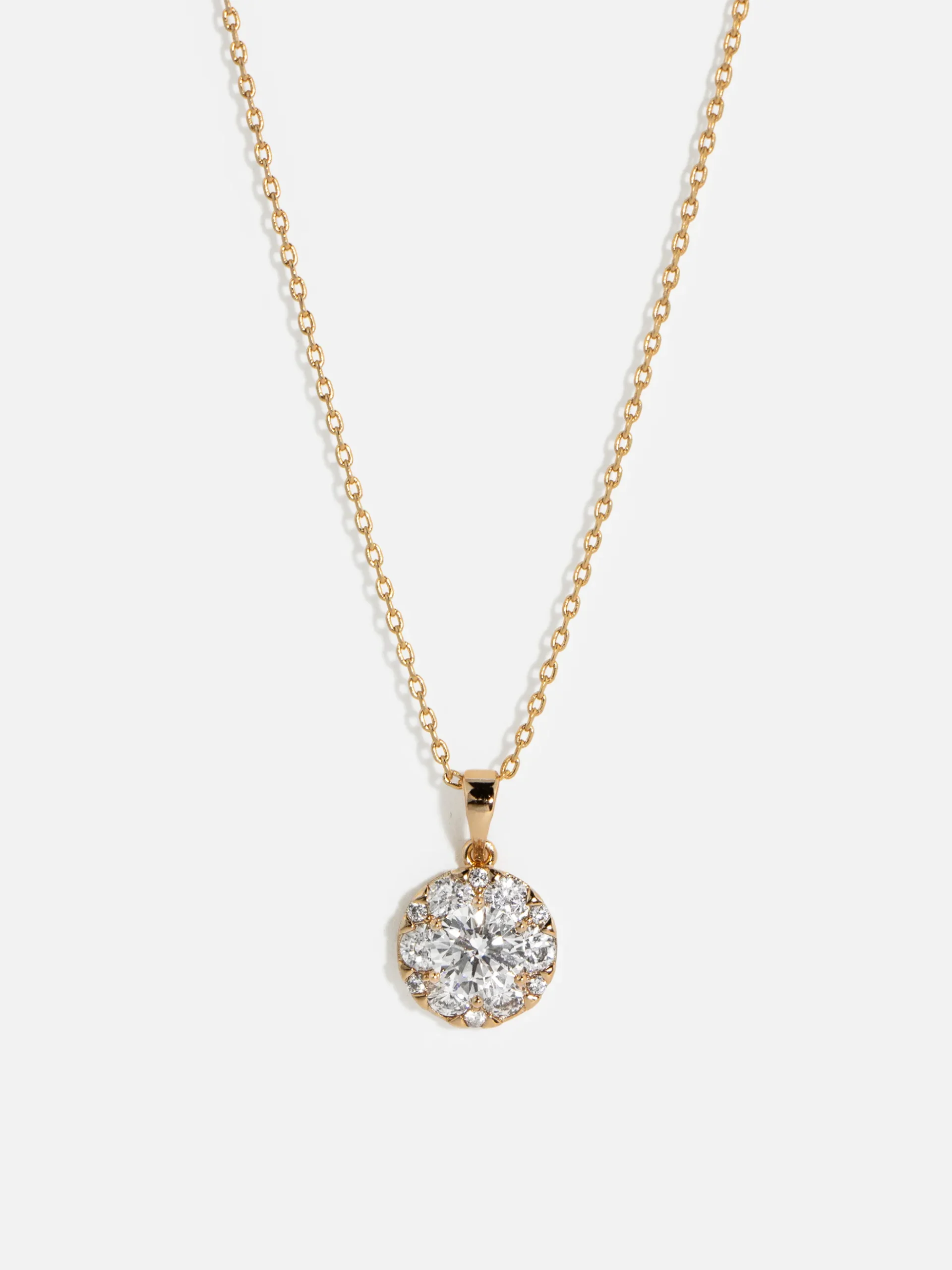 Rund 18K guldpläterade halsband med kubisk zirkonia, elegant design