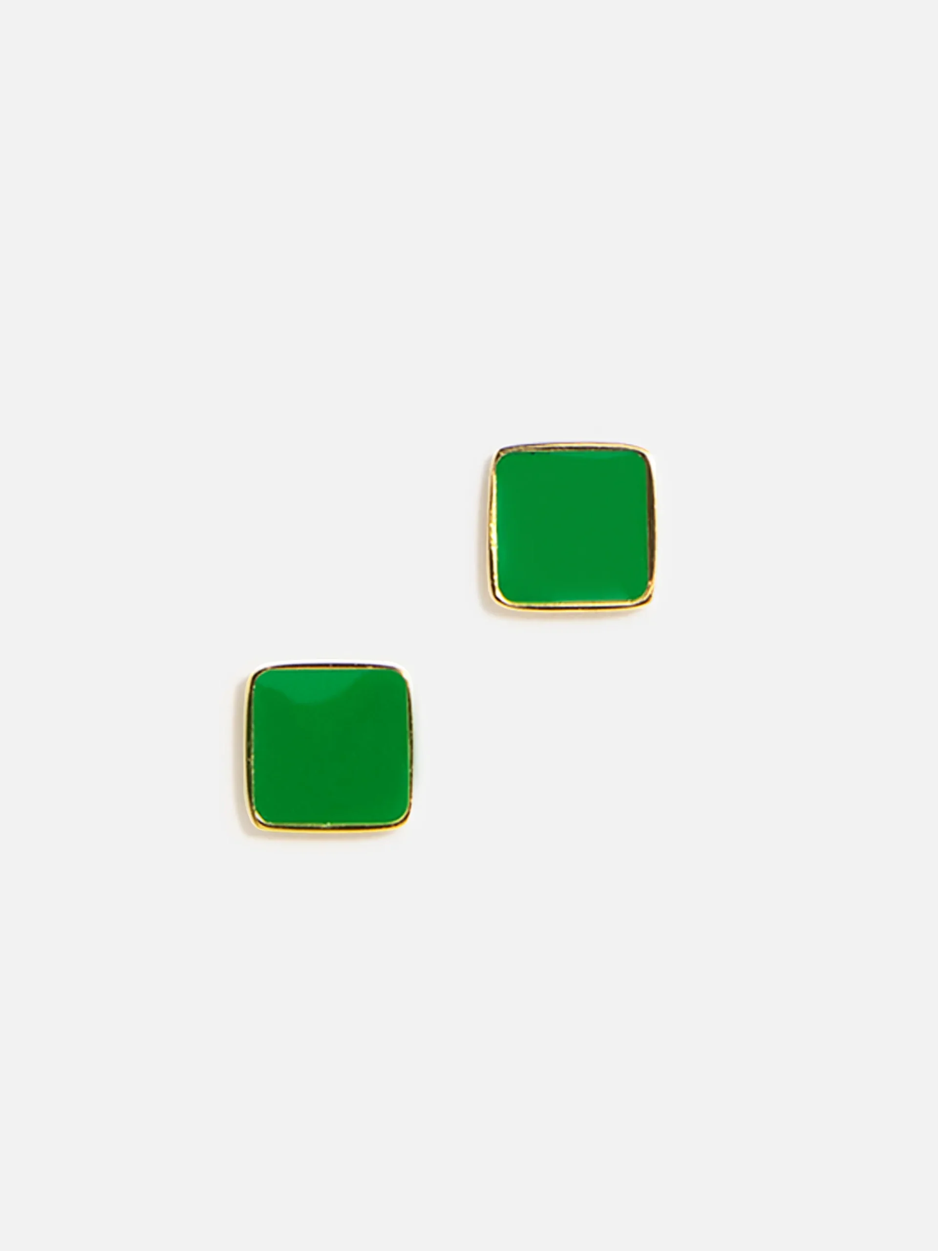 Gröna stud örhängen i 18K gulpläterade stål med vacker design