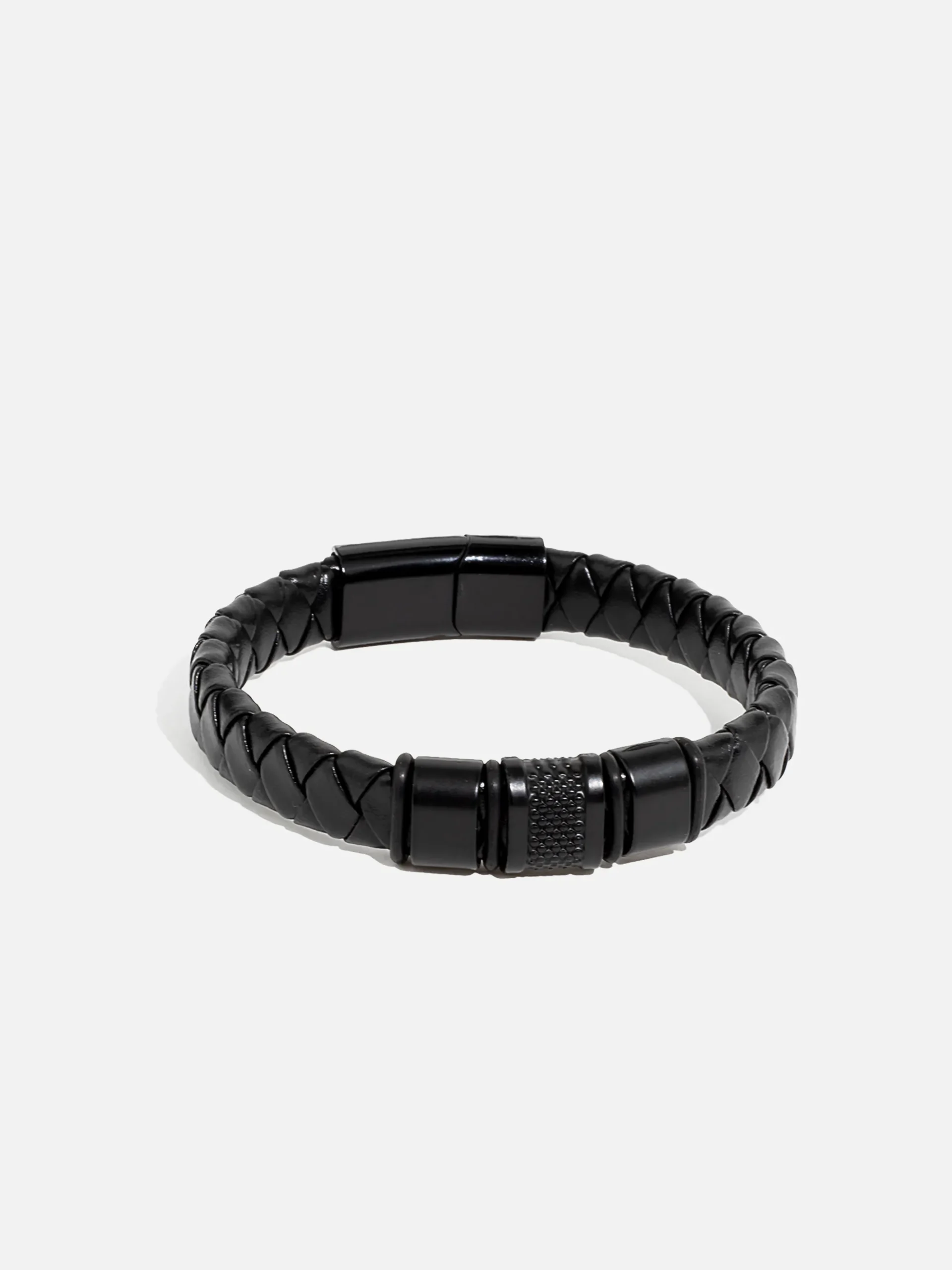 Svart smidigt armband i PU-läder för män
