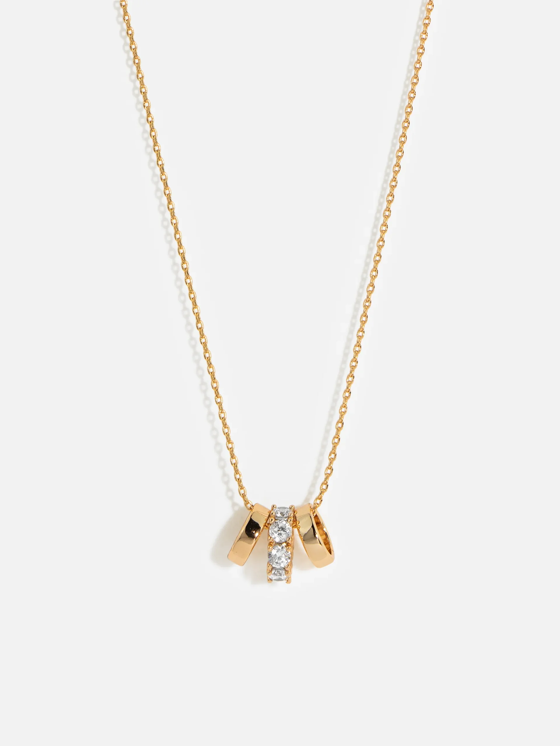 18K Guldpläterat Halsband Tre Hoop med Kubisk Zirkonia - Dam Smycken