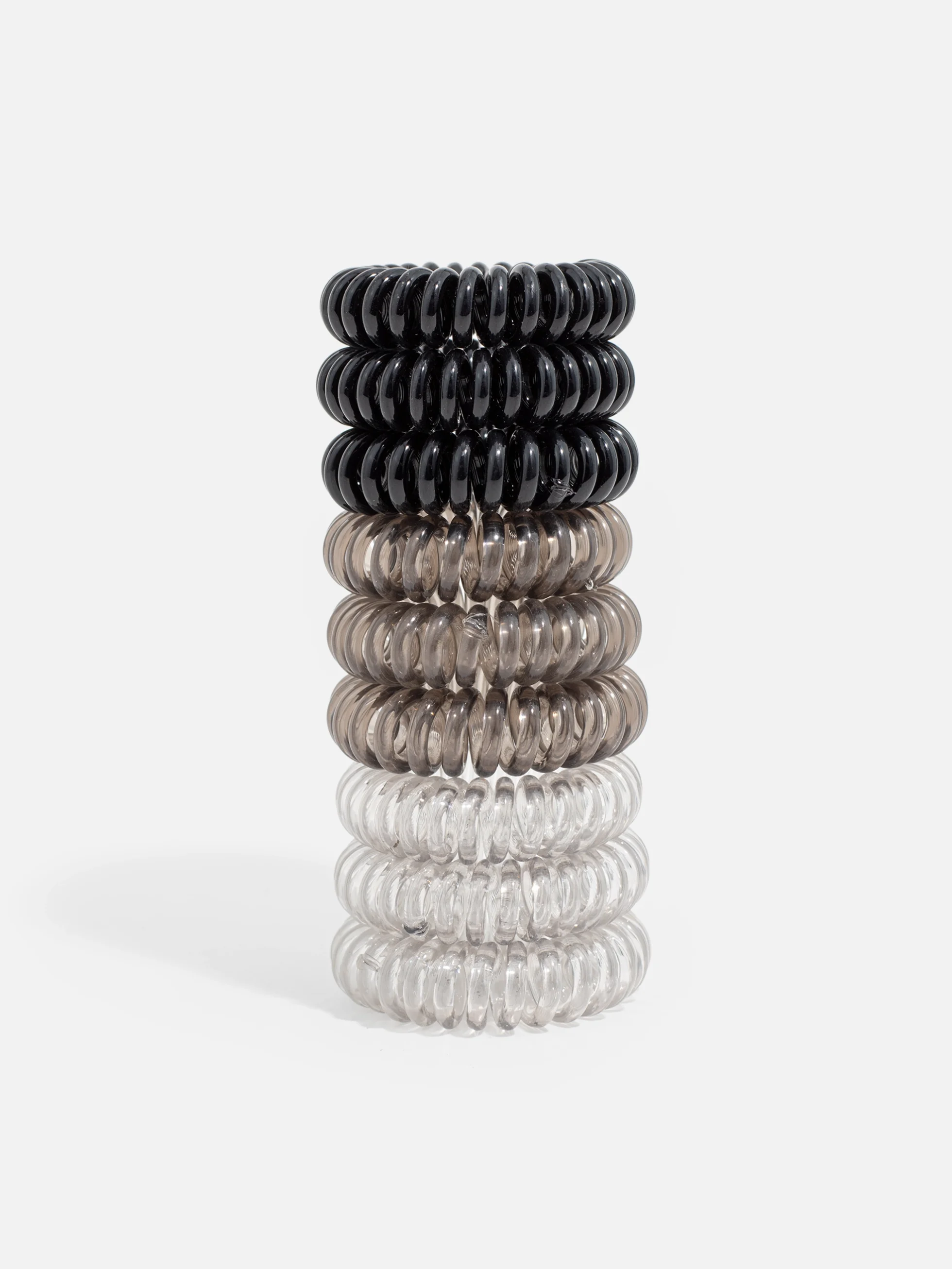 Spiral Hårsnoddar 9-pack i svarttoner, elastiska håraccessoarer