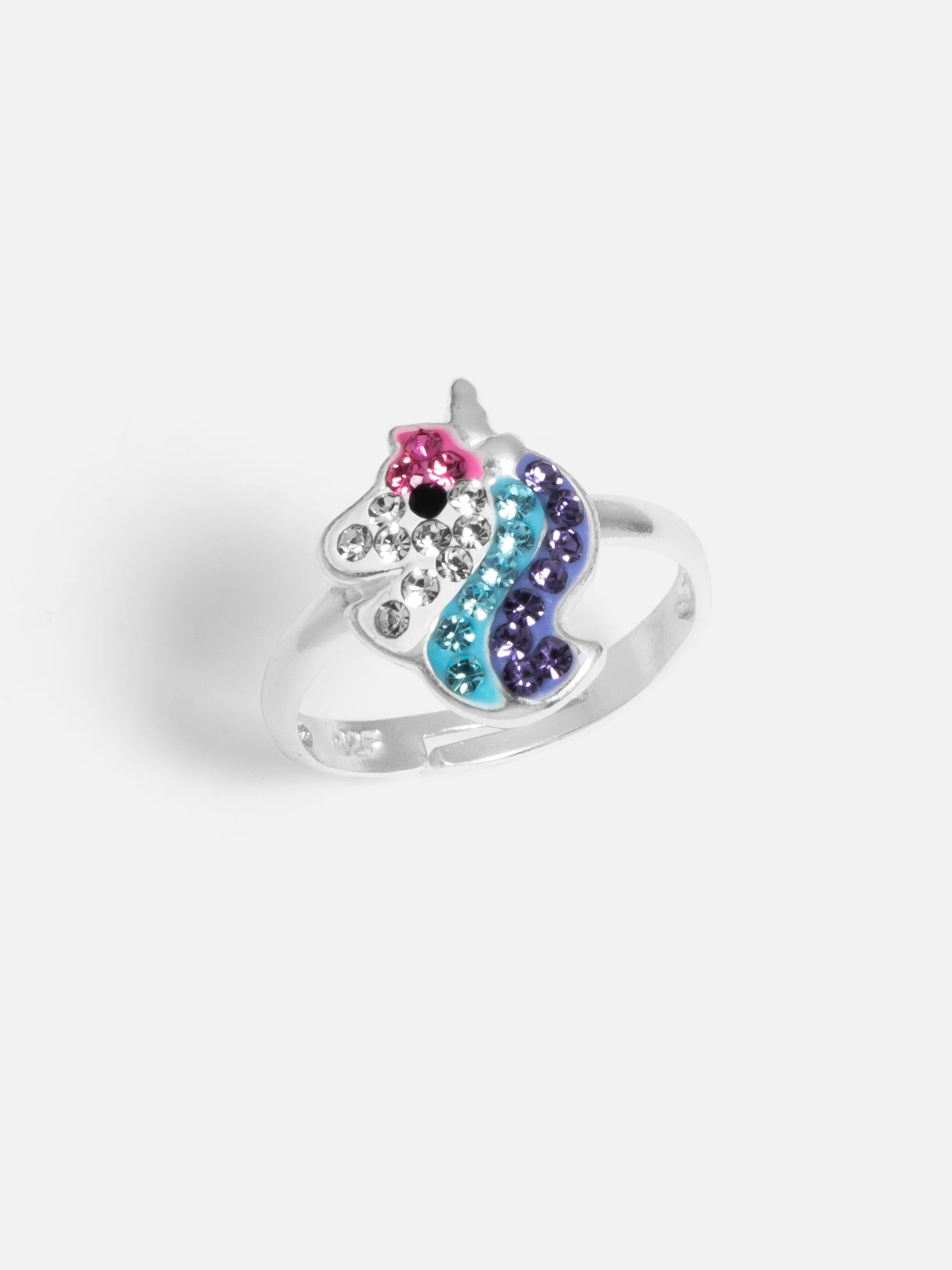 Unicorn Barn Silverring i äkta silver för barn med enhörningsdesign