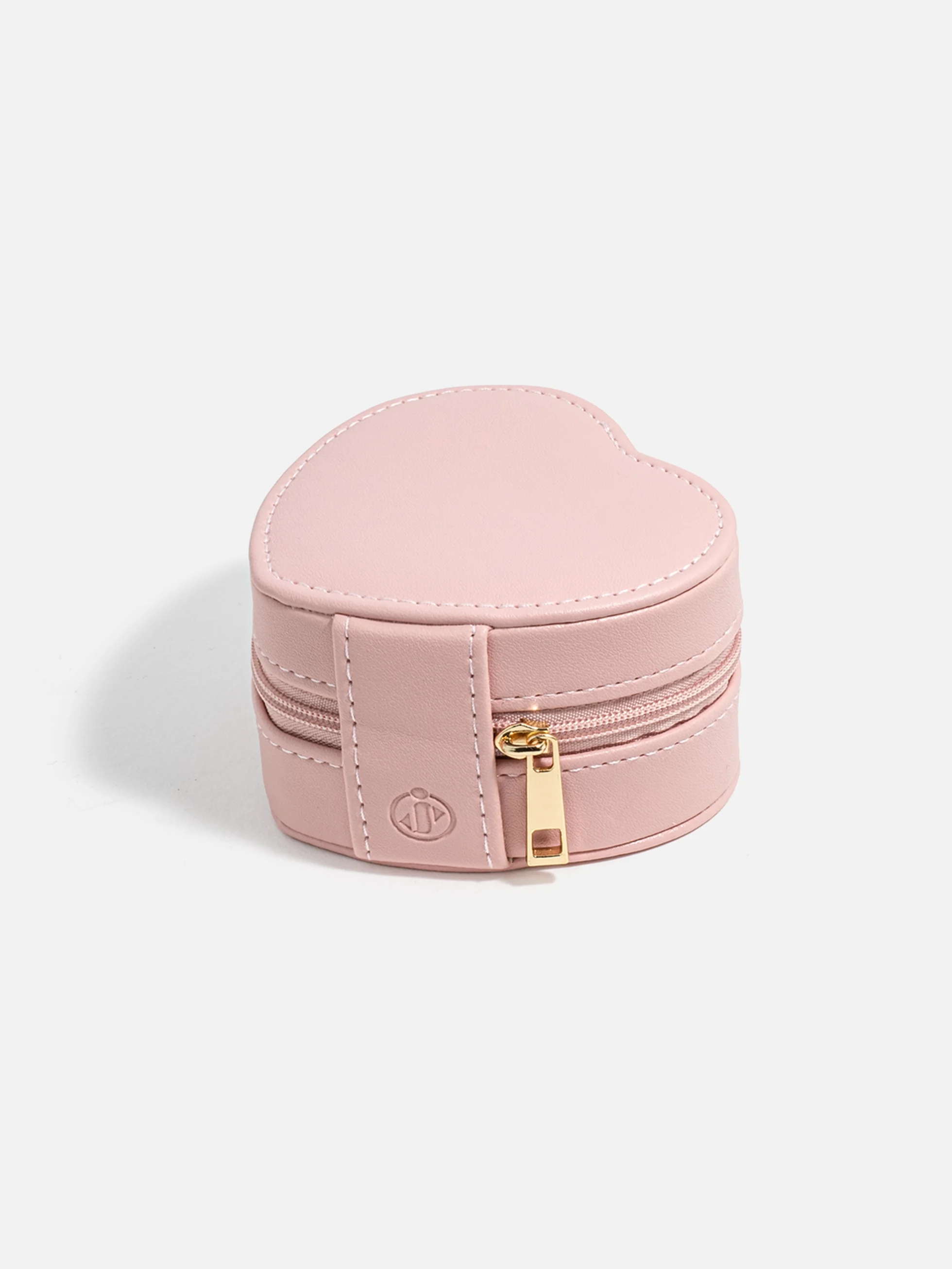 Rosa hjärtformat smyckeskrin för elegant smyckesförvaring.