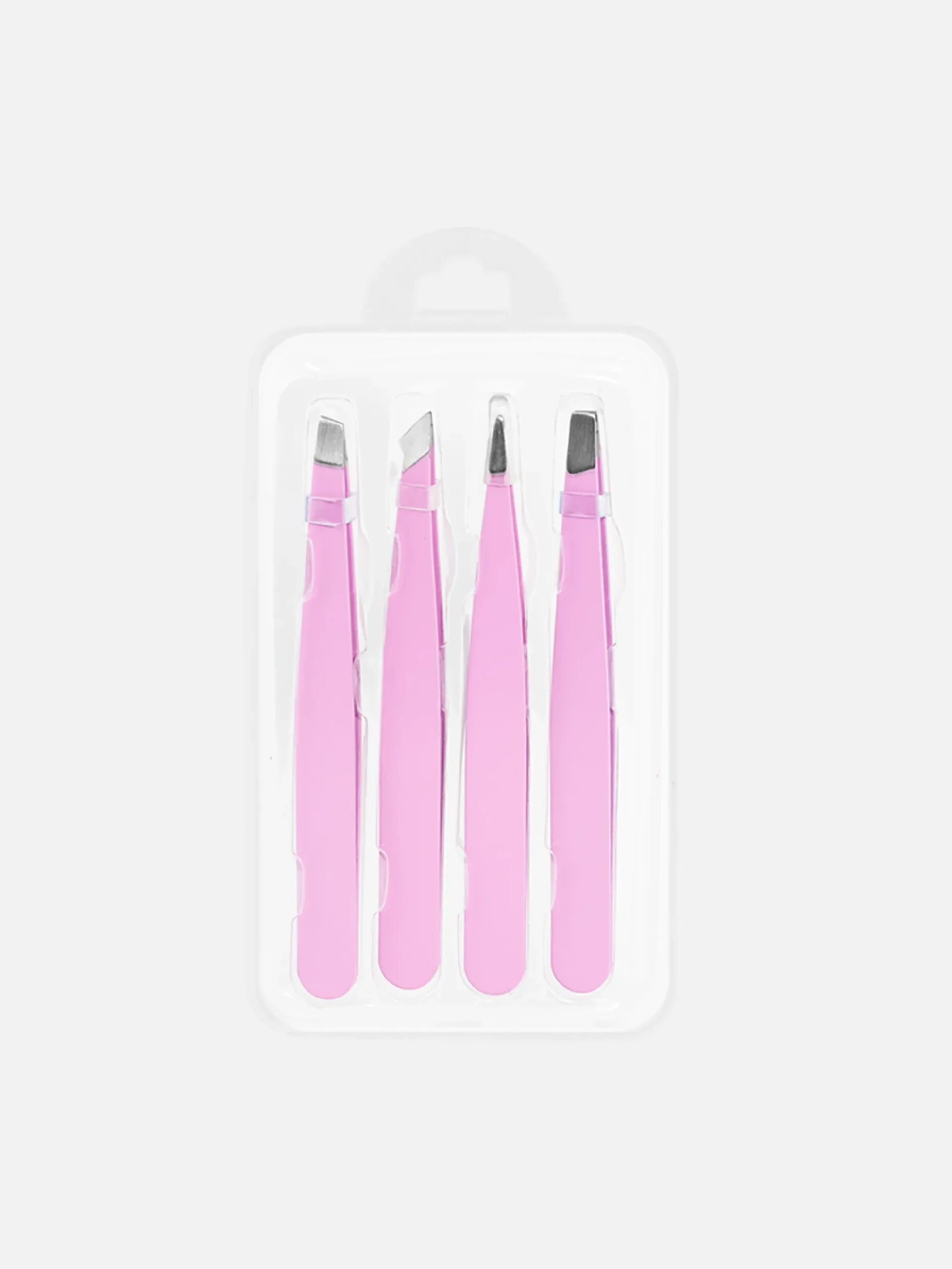 Rosa tweezer set 4st för precisionsplockning.