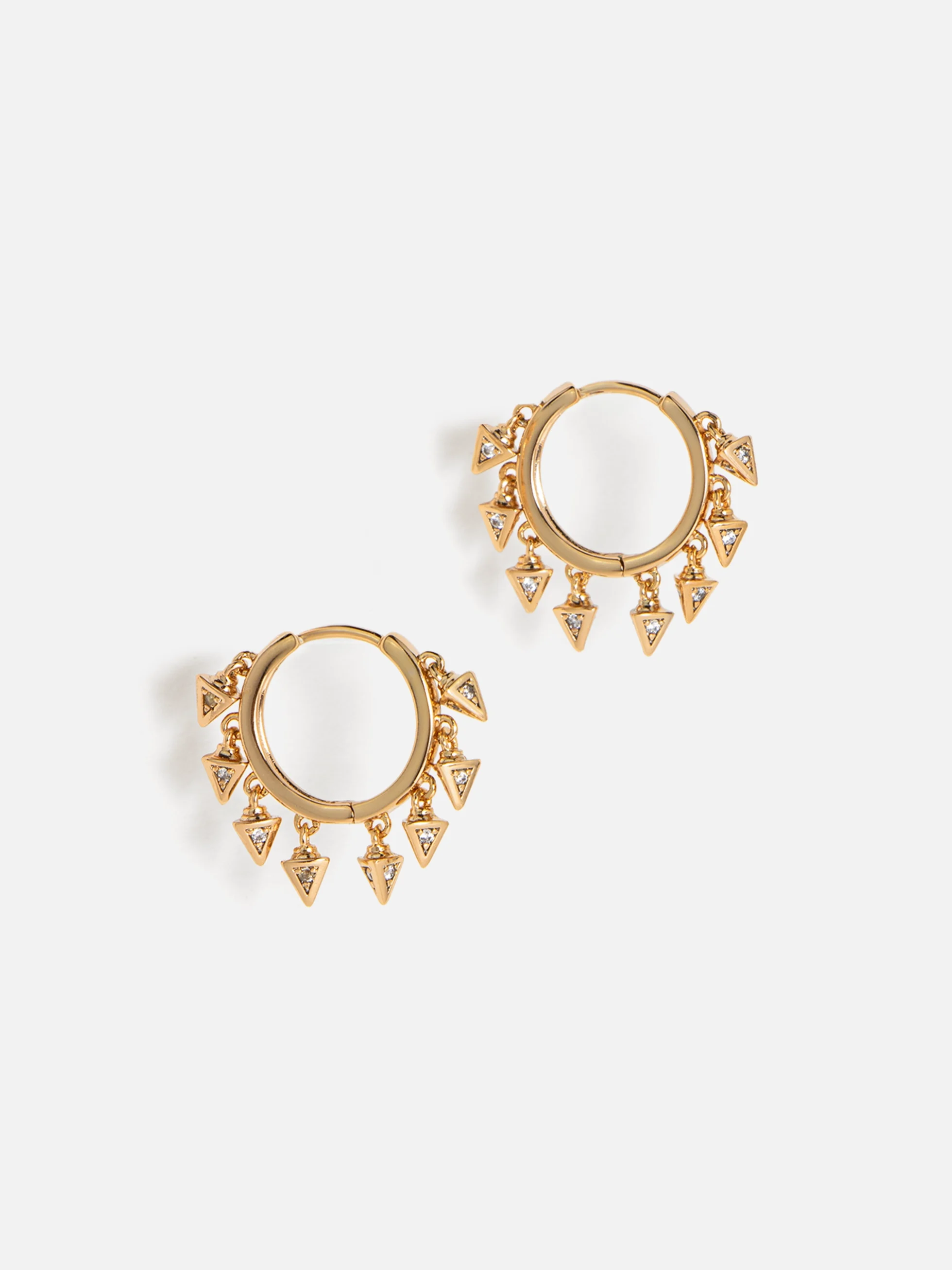 Circle drop örhängen i 18k guld förgylld med cubic zirconia, perfekt för dam som söker eleganta och tidlösa smycken.