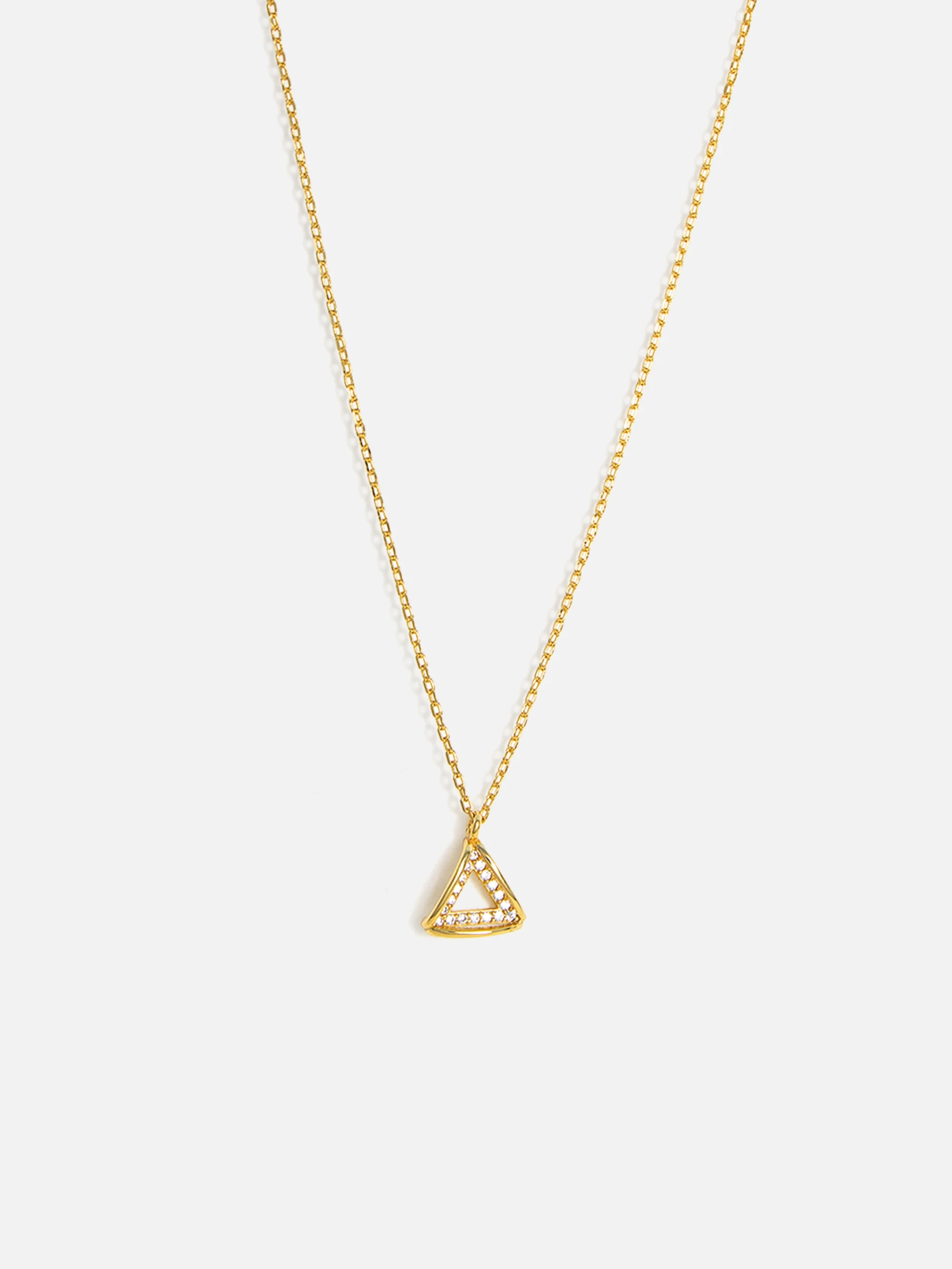 "Äkta silver halsband med stenar, triangelformad berlock, elegant design