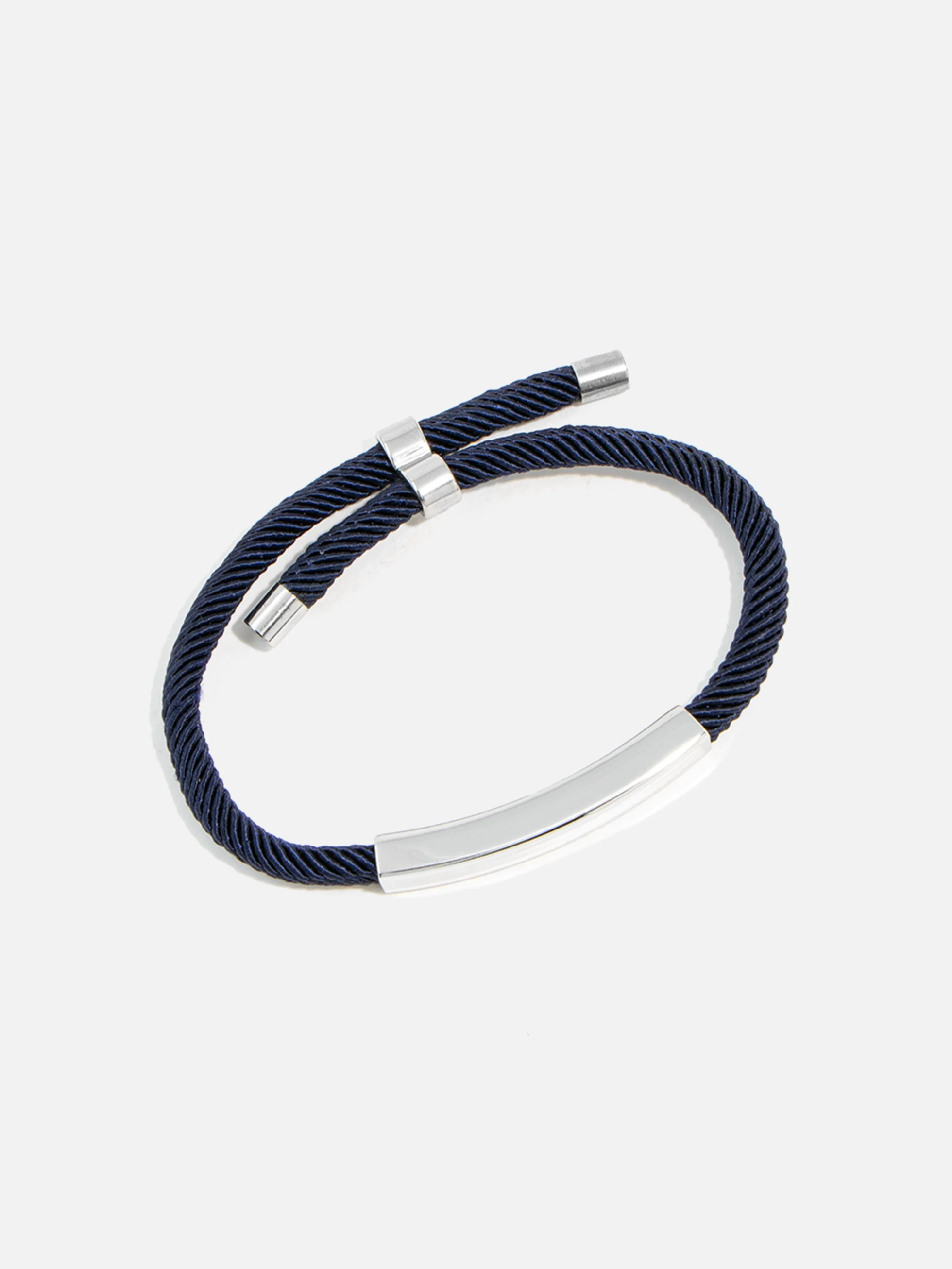 Silverarmband i marin stil med stål och blått rep – exklusivt armband smycken